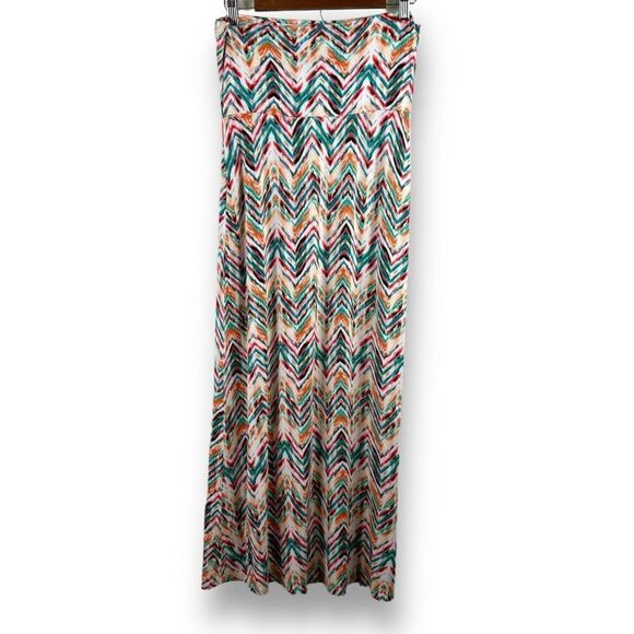 Happening In The Present Women's Size S Maxi Skirt Colorful Zig Zag Chevron - Picture 2 of 9